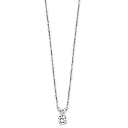 14k White Gold 1/4 carat Lab Grown Diamond VS/SI+ G+ Round Complete Four Prong 18 inch Solitaire Pendant Necklace