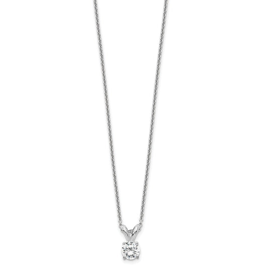 14k White Gold 1/4 carat Lab Grown Diamond VS/SI+ G+ Round Complete Four Prong 18 inch Solitaire Pendant Necklace