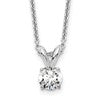 14k White Gold 1/4 carat Lab Grown Diamond VS/SI+ G+ Round Complete Four Prong 18 inch Solitaire Pendant Necklace