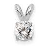 14k White Gold 1/4 carat Lab Grown Diamond VS+ F+ Round Complete Four Prong 18 inch Solitaire Pendant Necklace