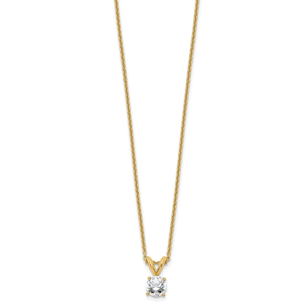 14k 1/3 carat Certified Lab Grown Diamond VS+ F+ Round Complete Four Prong 18 inch Solitaire Pendant Necklace