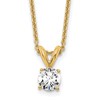 14k 1/3 carat Lab Grown Diamond VS+ F+ Round Complete Four Prong 18 inch Solitaire Pendant Necklace