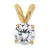 14k 1/3 carat Lab Grown Diamond VS+ F+ Round Complete Four Prong Solitaire Pendant