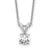 14k White Gold 1/3 carat Certified Lab Grown Diamond VS+ F+ Round Complete Four Prong 18 inch Solitaire Pendant Necklace