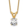 14k 1/2 carat Lab Grown Diamond VS/SI+ G+ Round Complete Four Prong 18 inch Solitaire Pendant Necklace