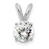 14k White Gold 1/2 carat Lab Grown Diamond VS+ F+ Round Complete Four Prong Solitaire Pendant