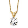 14k 3/4 carat Certified Lab Grown Diamond VS/SI+ G+ Round Complete Four Prong 18 inch Solitaire Pendant Necklace