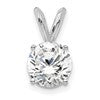 14k White Gold 3/4 carat Lab Grown Diamond VS+ F+ Round Complete Four Prong Solitaire Pendant