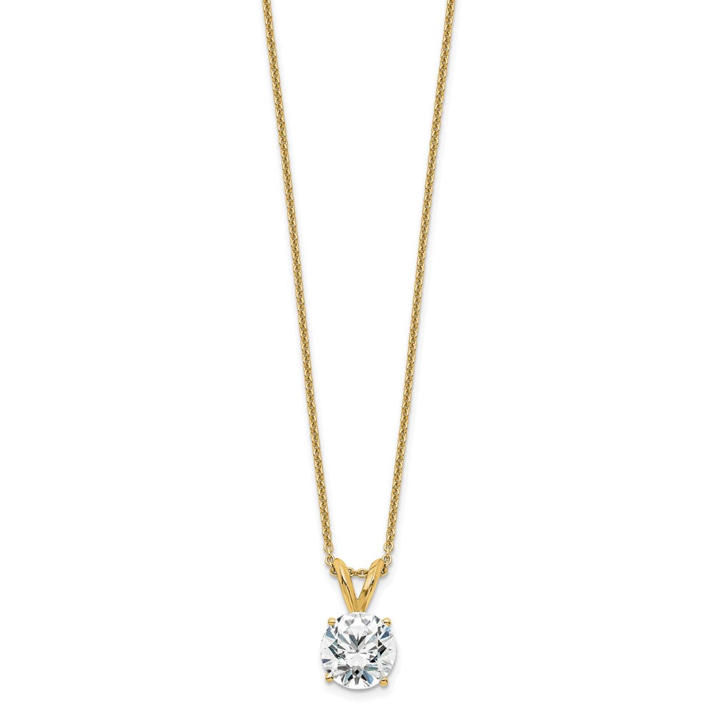 14k 1 carat Lab Grown Diamond VS/SI+ G+ Round Complete Four Prong 18 inch Solitaire Pendant Necklace