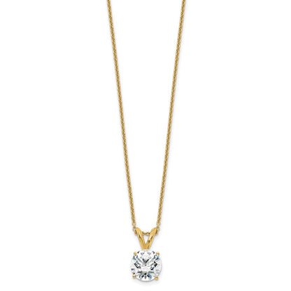 14k 1 carat Lab Grown Diamond VS/SI+ G+ Round Complete Four Prong 18 inch Solitaire Pendant Necklace
