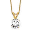 14k 1 carat Certified Lab Grown Diamond VS/SI+ G+ Round Complete Four Prong 18 inch Solitaire Pendant Necklace