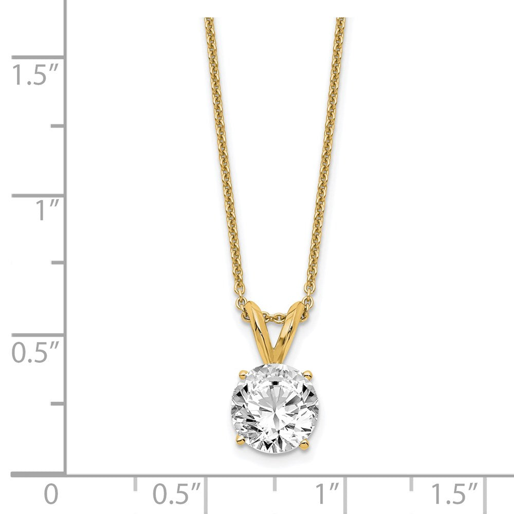 14k 1 carat Lab Grown Diamond VS+ F+ Round Complete Four Prong 18 inch Solitaire Pendant Necklace