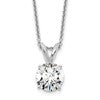 14k White Gold 1 carat Certified Lab Grown Diamond VS/SI+ G+ Round Complete Four Prong 18 inch Solitaire Pendant Necklace
