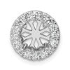 14k White Gold 1/2 carat Center Lab Grown Diamond VS/SI+ G+ Round Semi Mount 8.2mm Center Halo Chain Slide Pendant