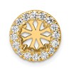 14k 1/2 carat Lab Grown Diamond VS/SI+ G+ Semi Mount 8.2mm Center Round Halo Chain Slide Pendant