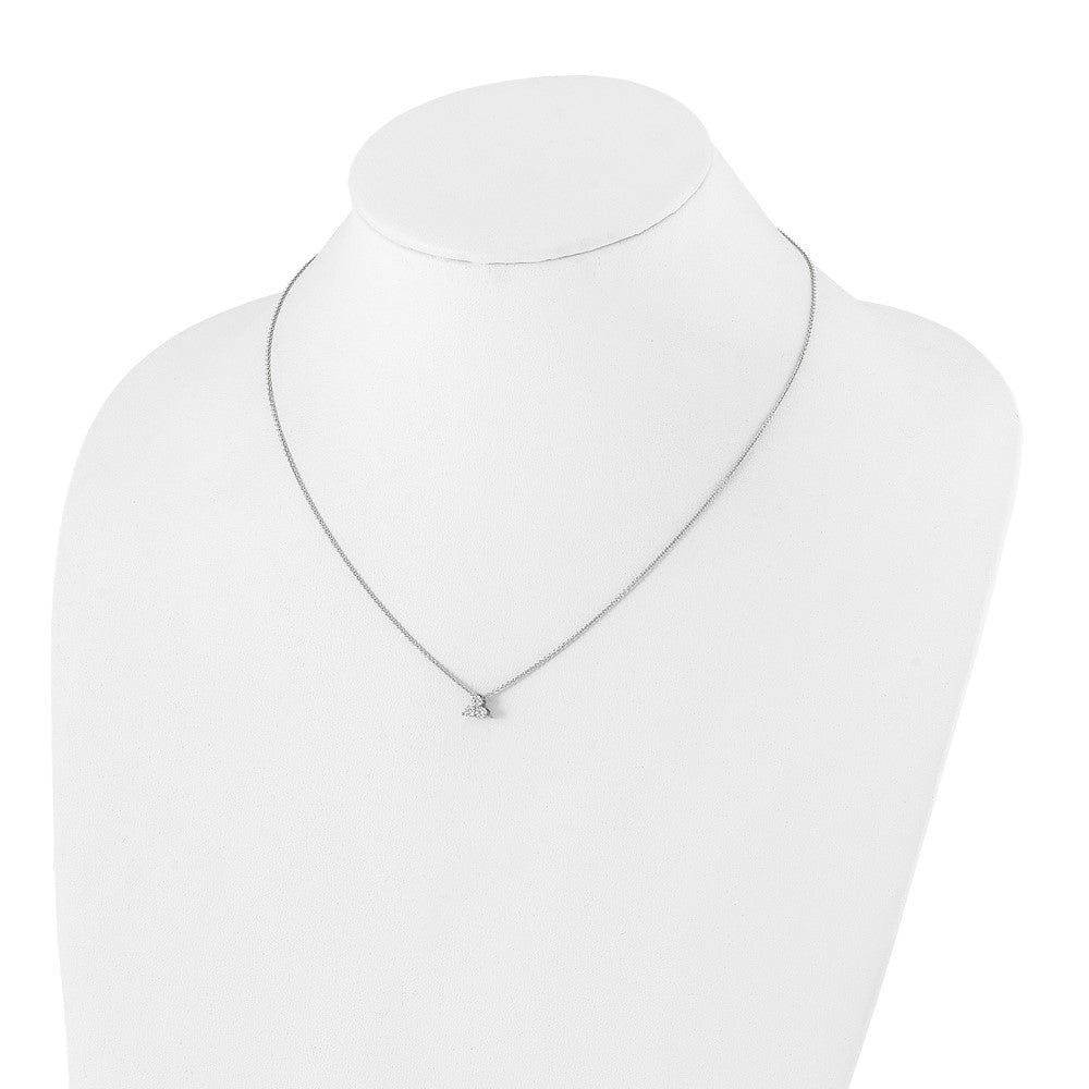 True Origin 14K White Gold 1/4 carat Lab Grown Diamond VS+ F+ 18 in Complete Cluster Necklace