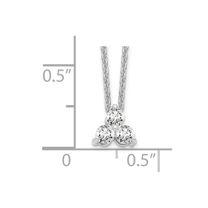 True Origin 14K White Gold 1/4 carat Lab Grown Diamond VS+ F+ 18 in Complete Cluster Necklace