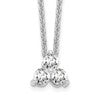 True Origin 14K White Gold 1/4 carat Lab Grown Diamond VS+ F+ 18 in Complete Cluster Necklace