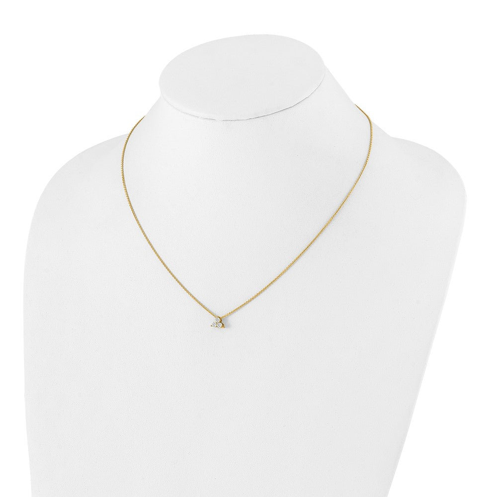 True Origin 14K Yellow Gold 1/4 carat Lab Grown Diamond VS+ F+ 18 in Complete Cluster Necklace