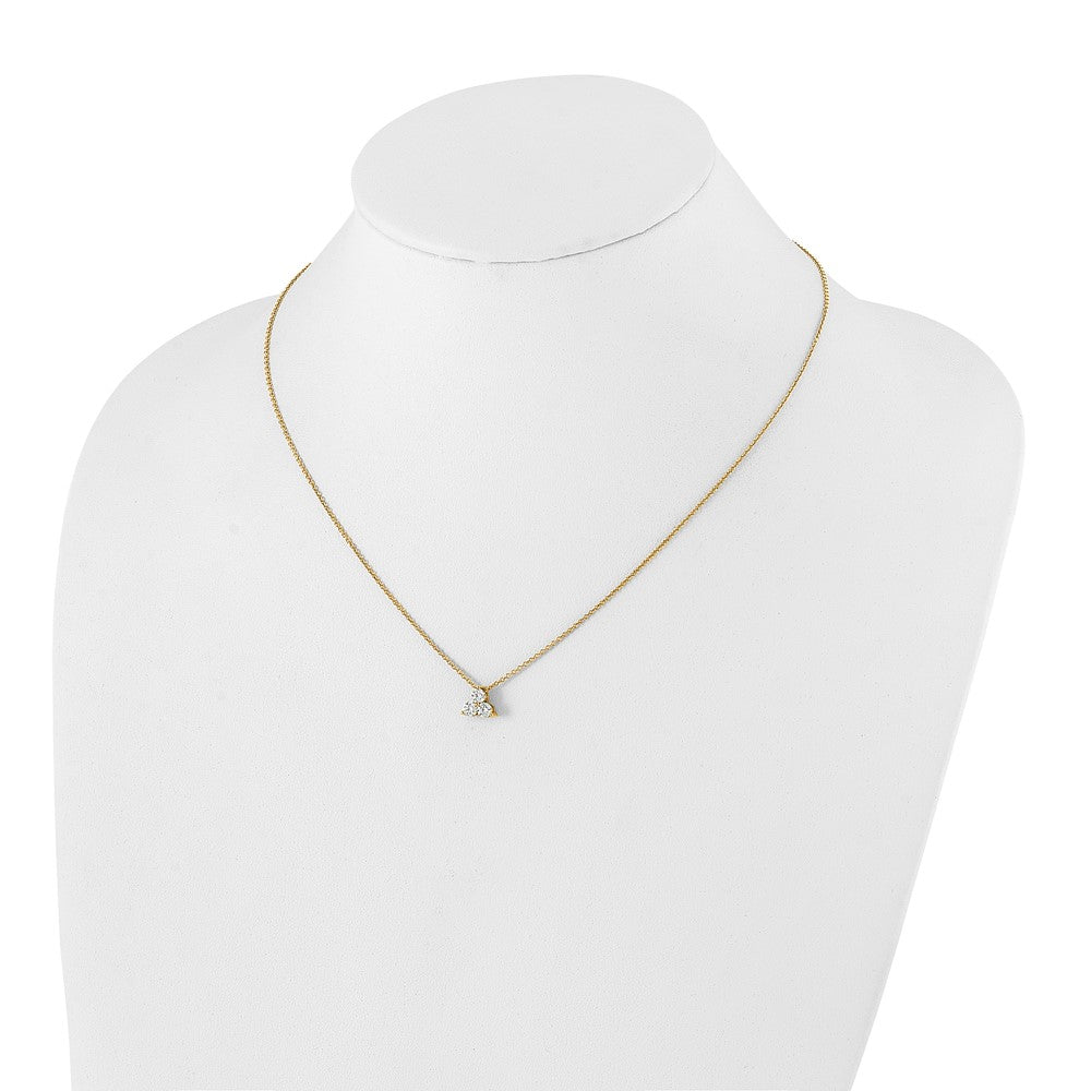 True Origin 14K Yellow Gold 1/2 carat Lab Grown Diamond VS+ F+ 18 in Complete Cluster Necklace