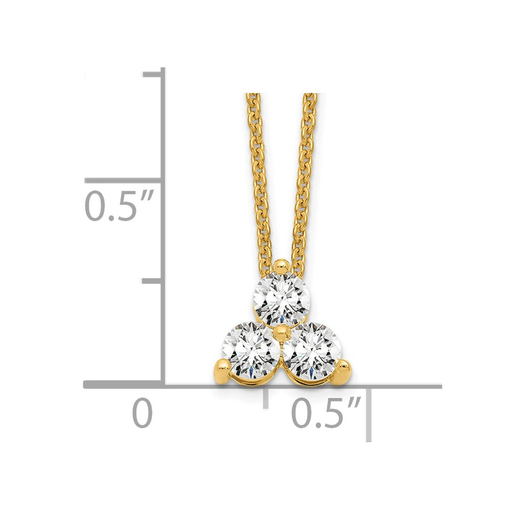 True Origin 14K Yellow Gold 1/2 carat Lab Grown Diamond VS+ F+ 18 in Complete Cluster Necklace