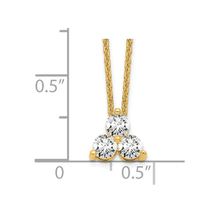 True Origin 14K Yellow Gold 1/2 carat Lab Grown Diamond VS+ F+ 18 in Complete Cluster Necklace