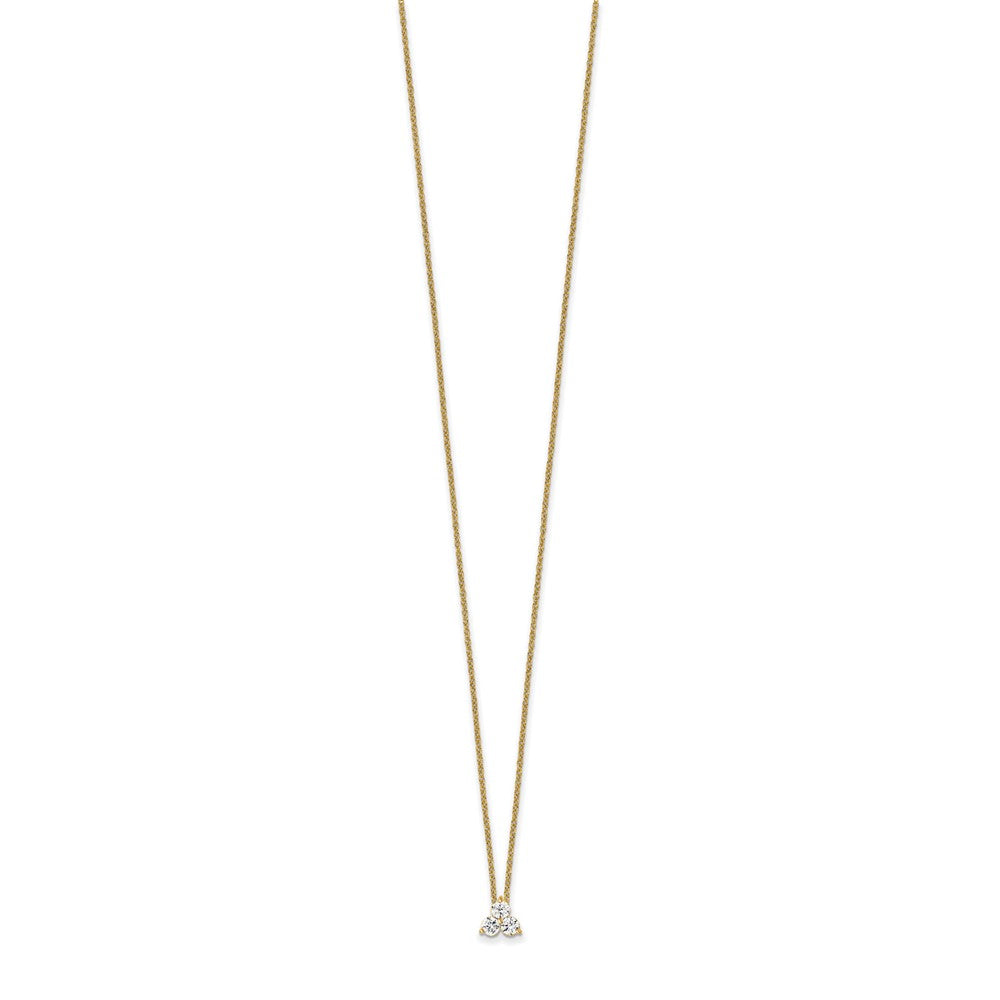 True Origin 14K Yellow Gold 3/4 carat Lab Grown Diamond VS+ F+ 18 in Complete Cluster Necklace