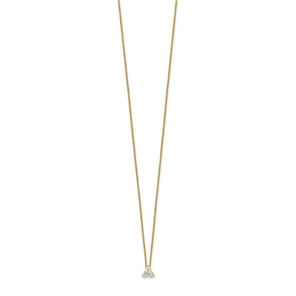 True Origin 14K Yellow Gold 3/4 carat Lab Grown Diamond VS+ F+ 18 in Complete Cluster Necklace