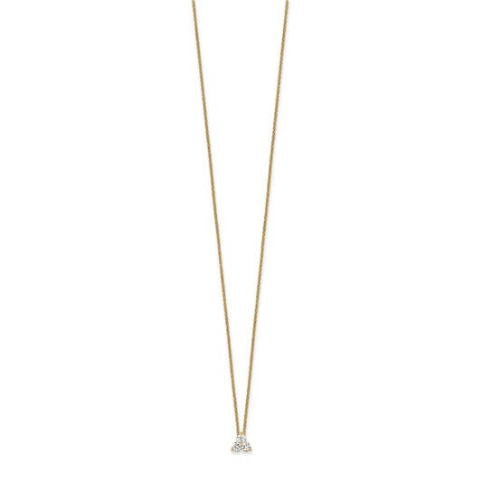 True Origin 14K Yellow Gold 3/4 carat Lab Grown Diamond VS+ F+ 18 in Complete Cluster Necklace