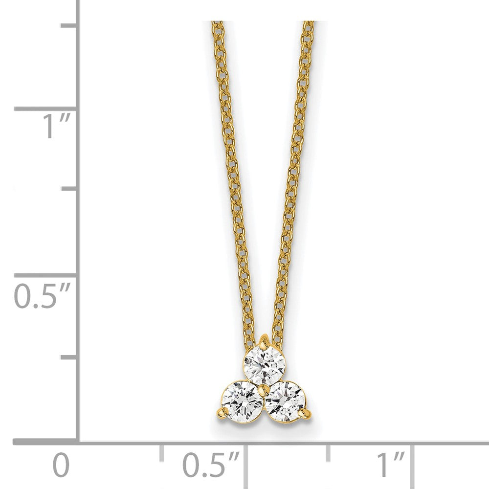 True Origin 14K Yellow Gold 3/4 carat Lab Grown Diamond VS+ F+ 18 in Complete Cluster Necklace