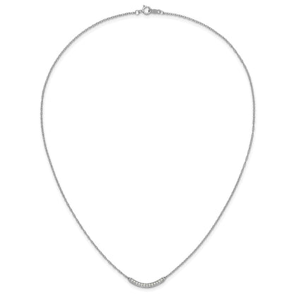 10k White Gold 1/6 carat Diamond Curved Bar 18 inch Necklace