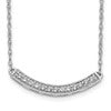 10k White Gold 1/6 carat Diamond Curved Bar 18 inch Necklace