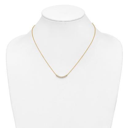 10k 1/6 carat Diamond Curved Bar 18 inch Necklace