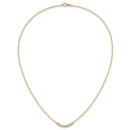 10k 1/6 carat Diamond Curved Bar 18 inch Necklace