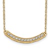 10k 1/6 carat Diamond Curved Bar 18 inch Necklace