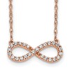 10k Rose Gold Polished 1/6 carat Diamond Infinity Symbol 18 inch Necklace