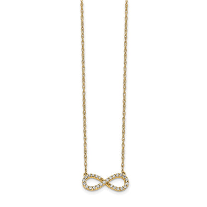 10k Polished 1/6 carat Diamond Infinity Symbol 18 inch Necklace