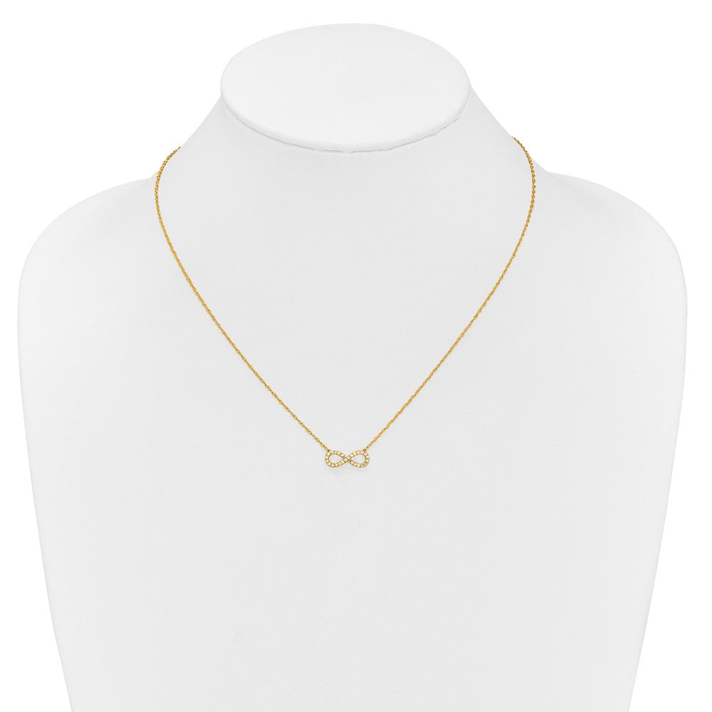 10k Polished 1/6 carat Diamond Infinity Symbol 18 inch Necklace