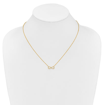 10k Polished 1/6 carat Diamond Infinity Symbol 18 inch Necklace