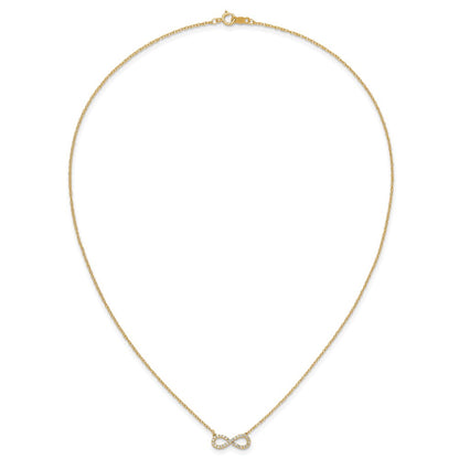 10k Polished 1/6 carat Diamond Infinity Symbol 18 inch Necklace