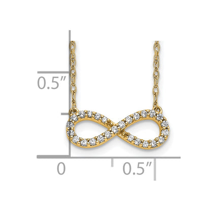 10k Polished 1/6 carat Diamond Infinity Symbol 18 inch Necklace