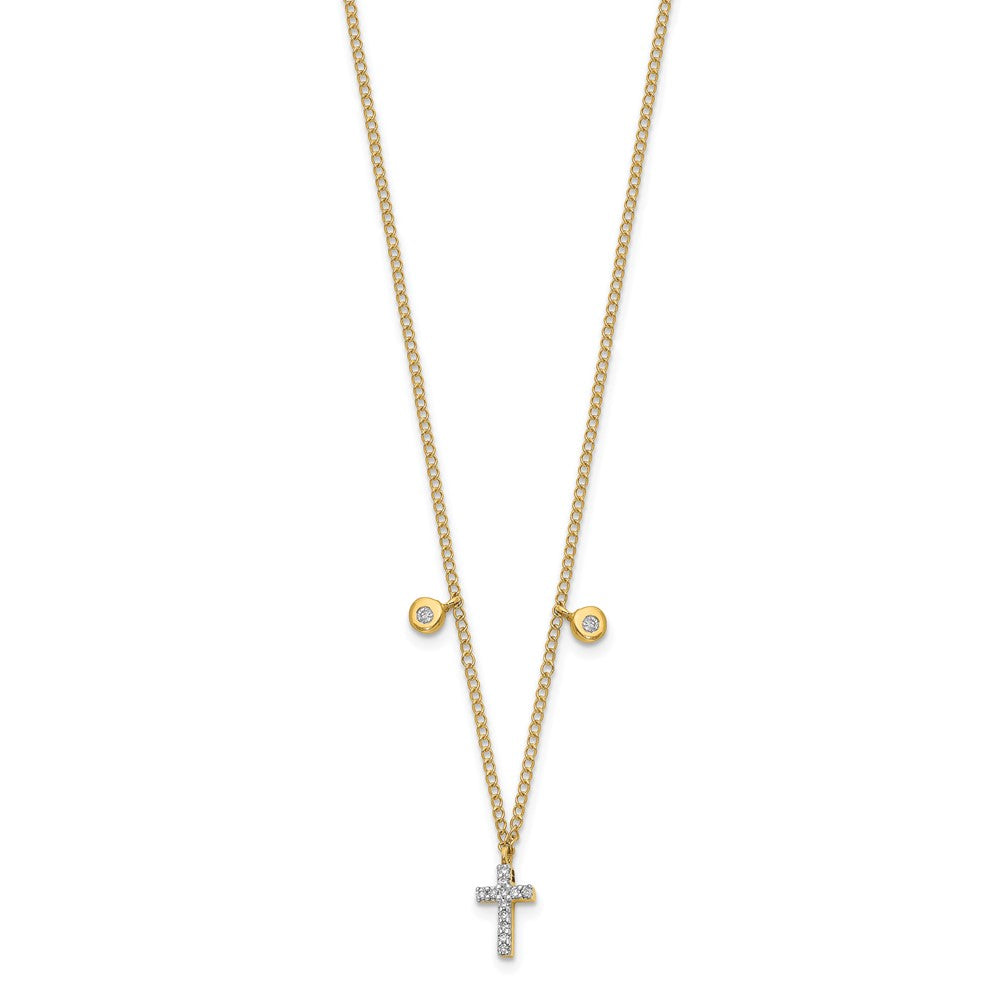 10k 1/20 carat Diamond Mini Cross 18 inch Necklace