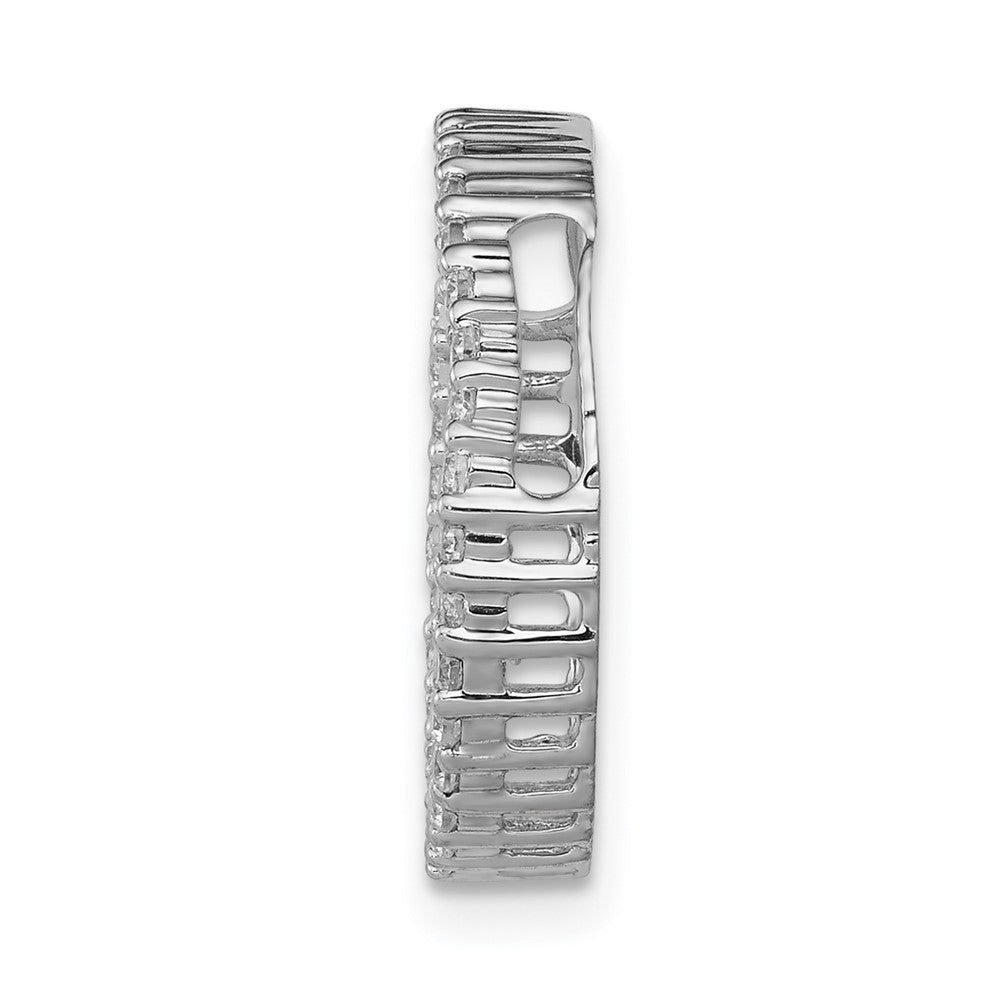 14k White Gold 1/3 carat Lab Grown Diamond VS/SI+ G+ Circle Chain Slide Pendant