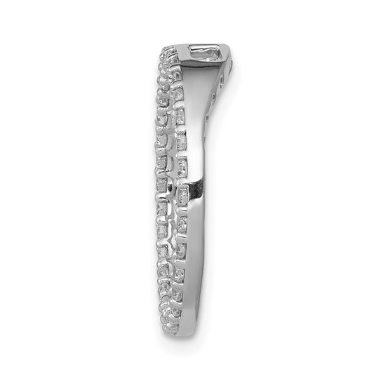 14k White Gold 1/2 carat Lab Grown Diamond VS/SI+ G+ Circle Chain Slide Pendant