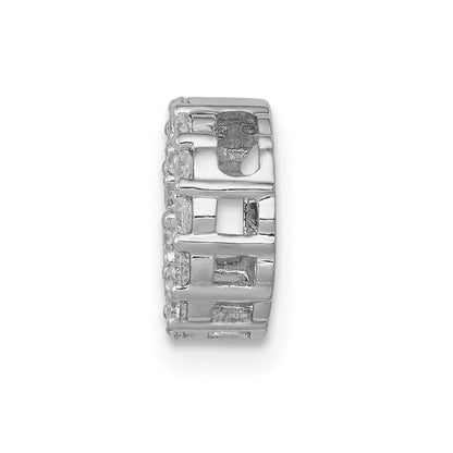 10k White Gold 1/4 carat Diamond Circle Chain Slide