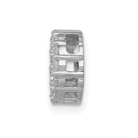 10k White Gold 1/4 carat Diamond Circle Chain Slide