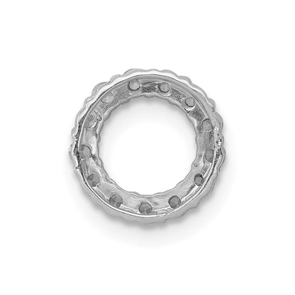 10k White Gold 1/4 carat Diamond Circle Chain Slide
