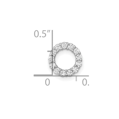 10k White Gold 1/4 carat Diamond Circle Chain Slide