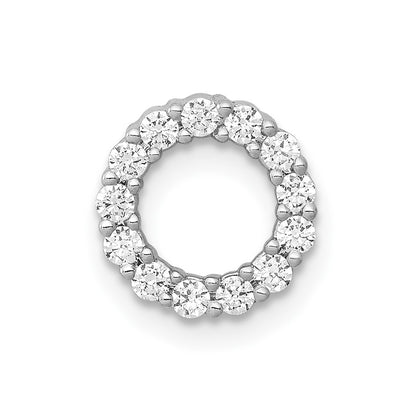 10k White Gold 1/4 carat Diamond Circle Chain Slide