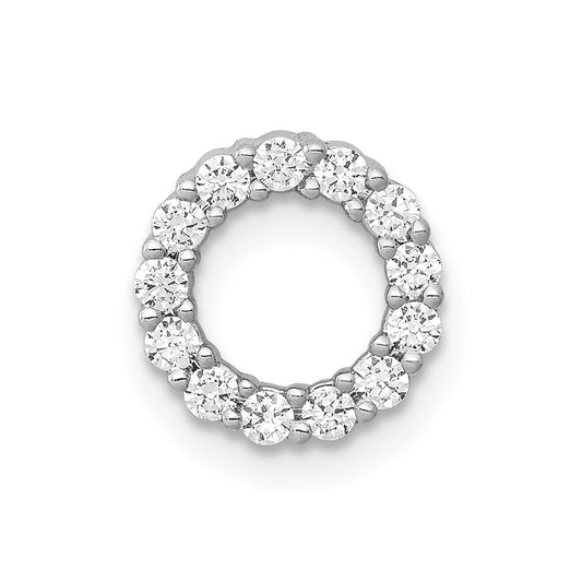 10k White Gold 1/4ct. Diamond Circle Chain Slide